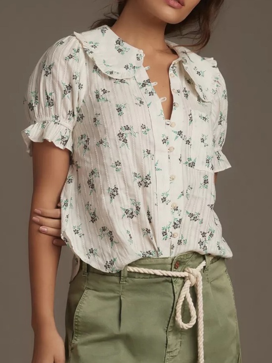 Pilcro Tops - Anthropologie The Keira Blouse by Pilcro : XS